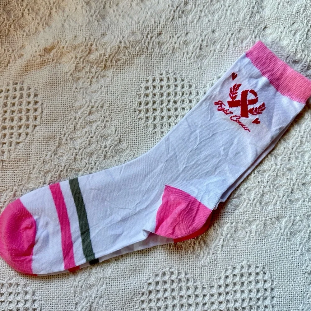 Breast Cancer Support Awareness Socks NWOT